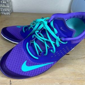 Nike FS Lite Run 2 Running Shoes Purple Green 684667 500 Womens Size 9